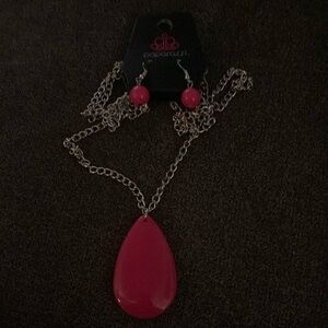 Paparazzi Pink and Silver Geometric Necklace